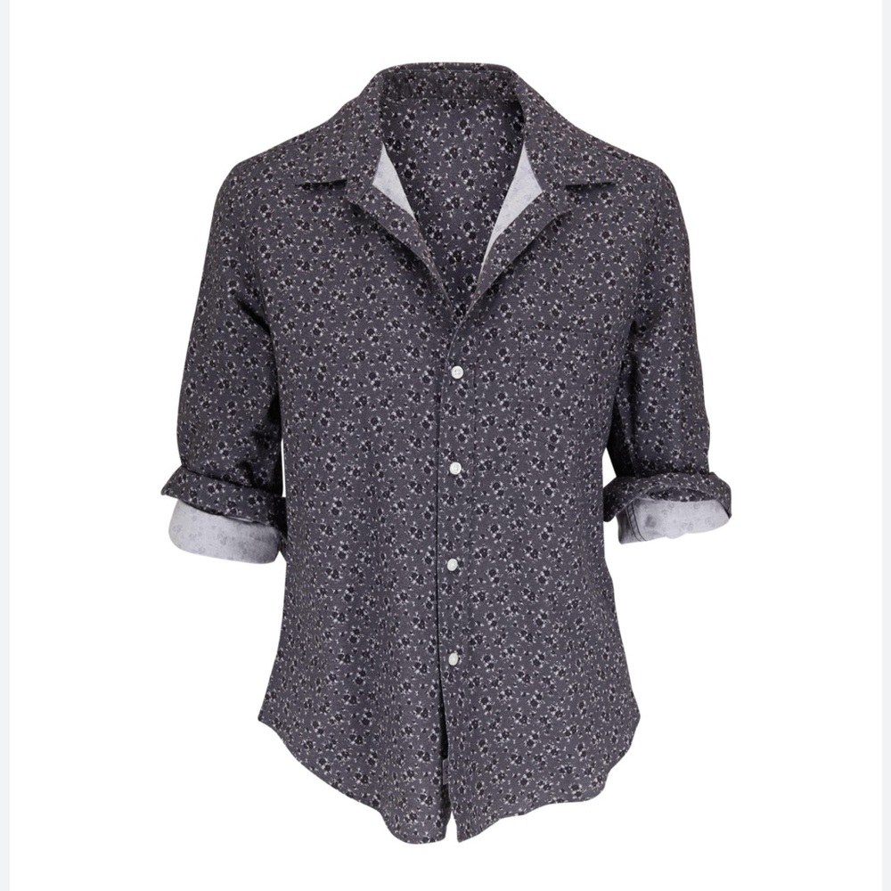 Frank & Eileen Black Multi Floral Barry Button Shirt. Size XS